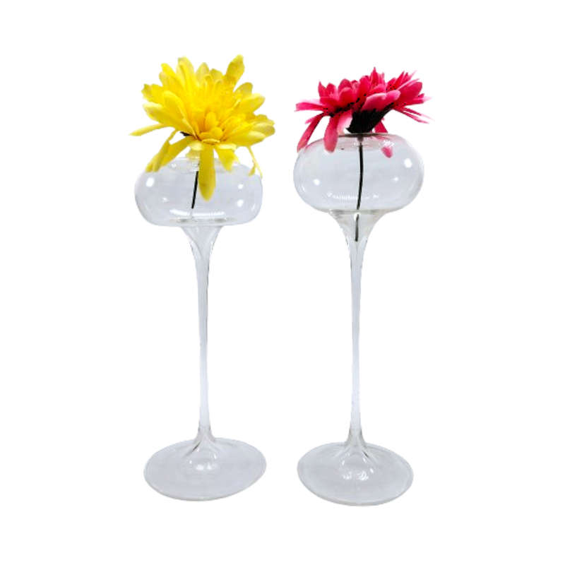 Two Striking Clear Blown Glass Oil Burners