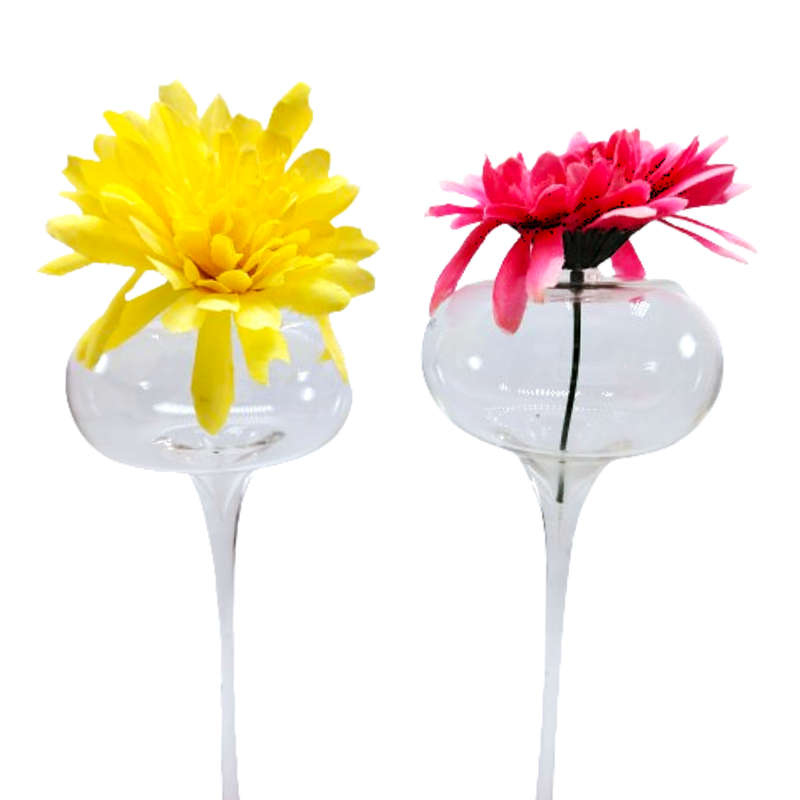Two Striking Clear Blown Glass Oil Burners