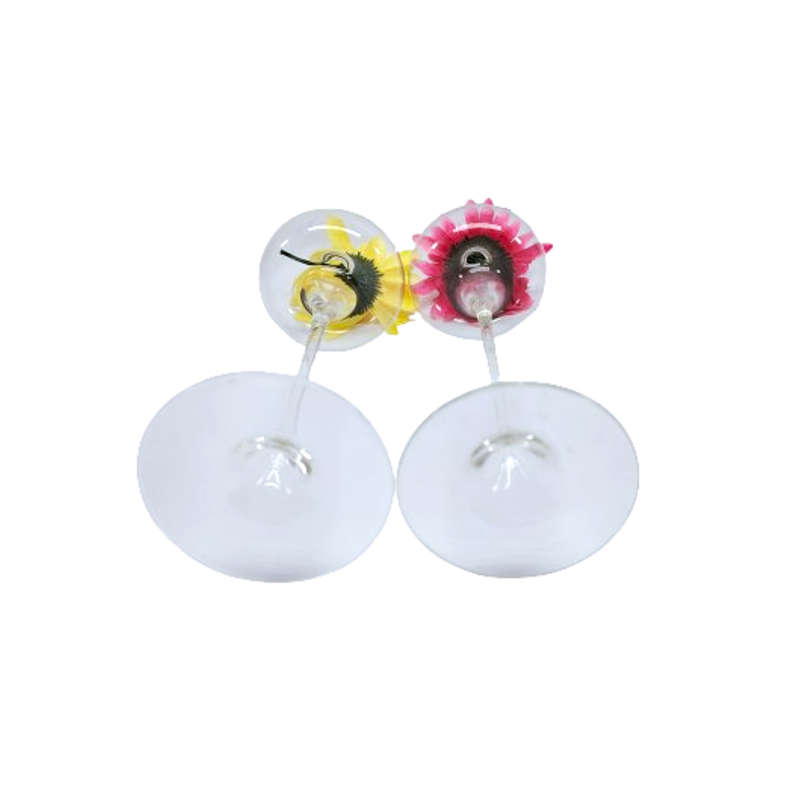 Two Striking Clear Blown Glass Oil Burners