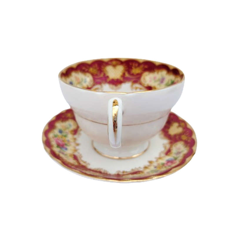 Paragon Trio Fine Bone China Red Pompadour Trio