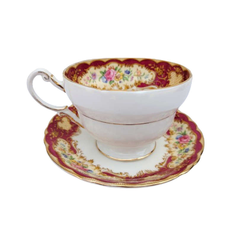 Paragon Trio Fine Bone China Red Pompadour Trio