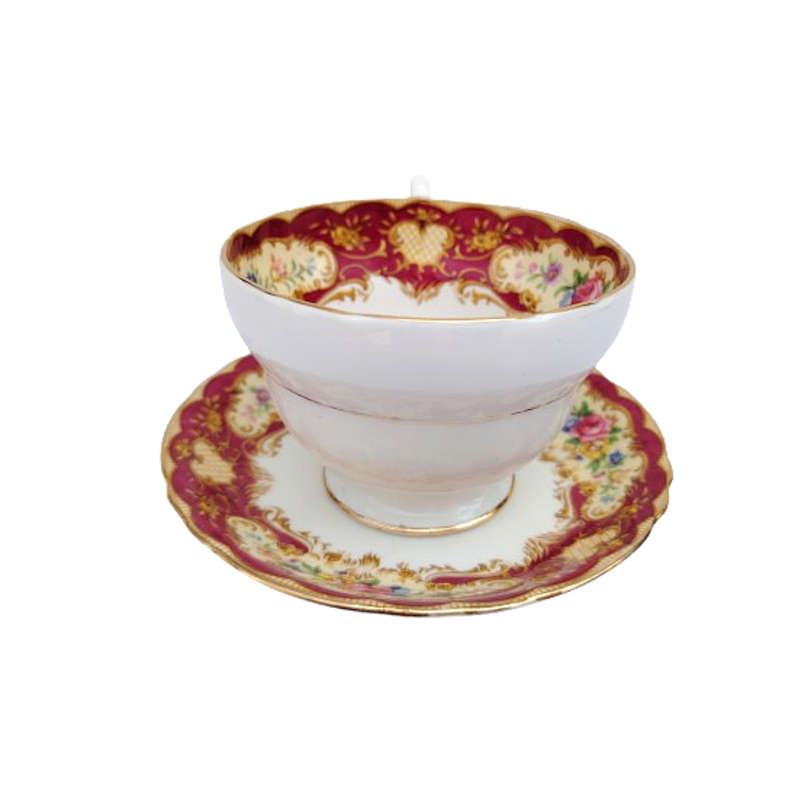 Paragon Trio Fine Bone China Red Pompadour Trio