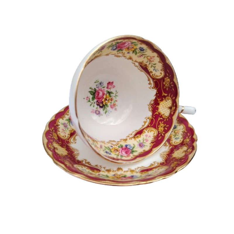 Paragon Trio Fine Bone China Red Pompadour Trio