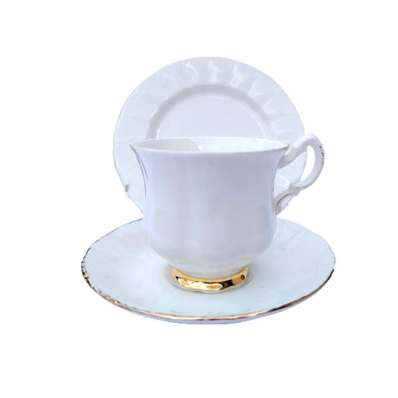 Paragon Elegant White and Gold Tea Set