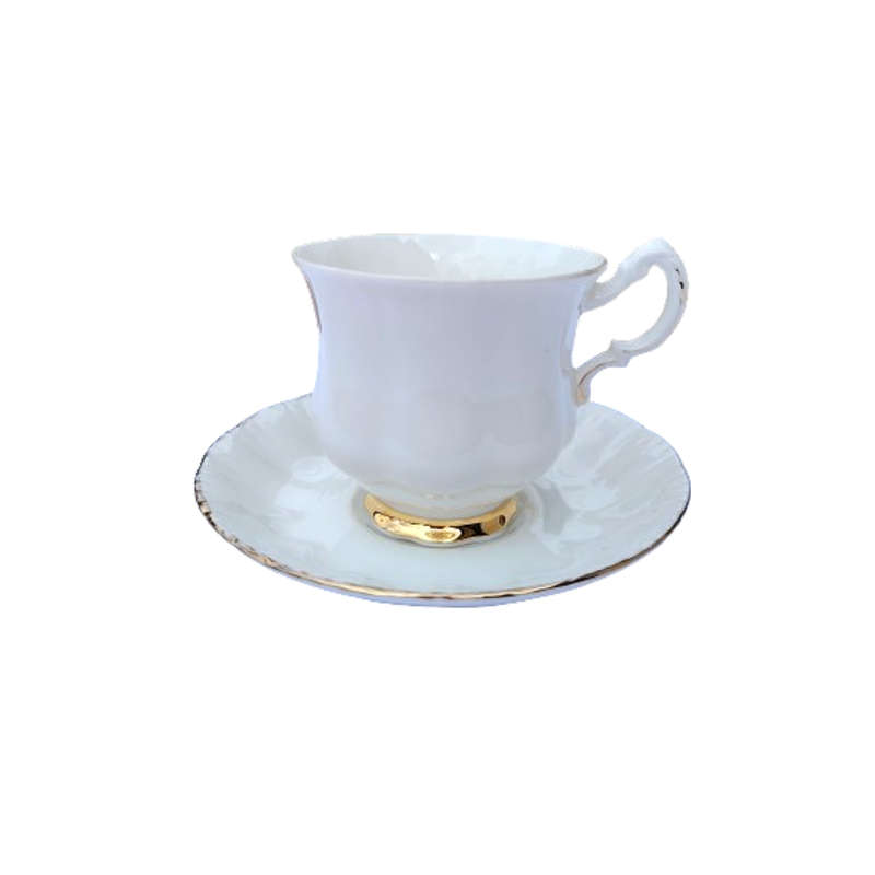 Paragon Elegant White and Gold Tea Set