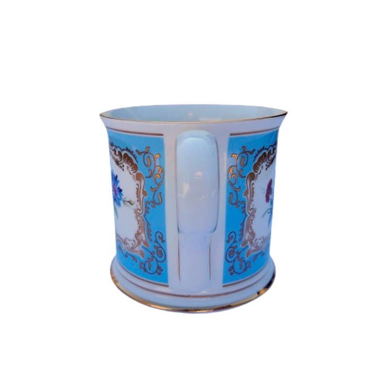 Bone China Mug from Past Times Beautiful Trembly Rose Blue Floral