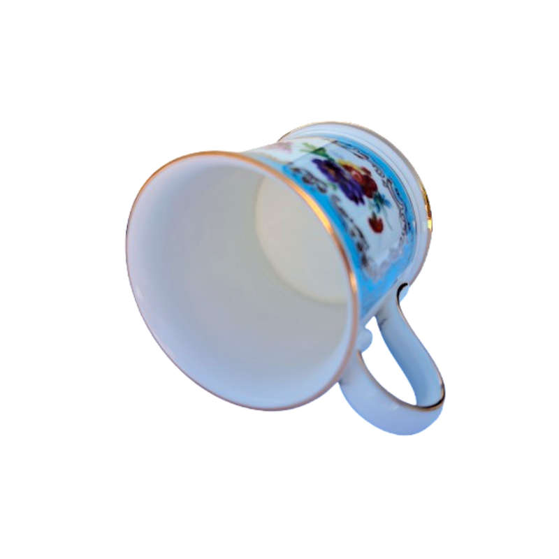 Bone China Mug from Past Times Beautiful Trembly Rose Blue Floral