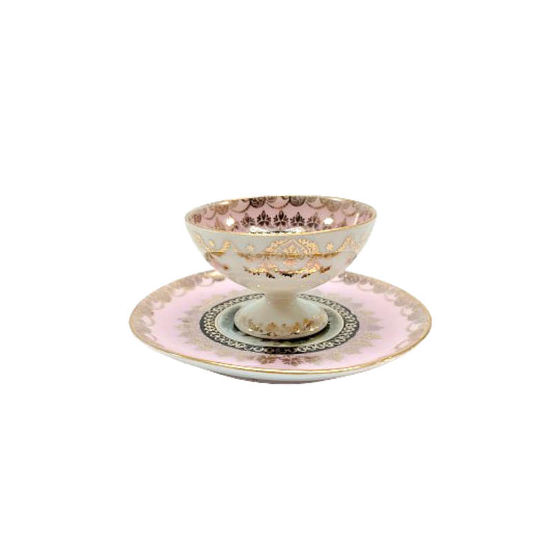 Antique Erdmann Schlegelmilch Pedestal Demitasse Cup and Saucer