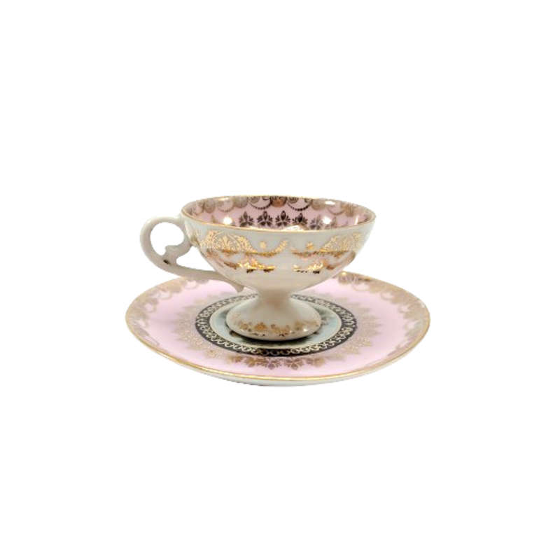 Antique Erdmann Schlegelmilch Pedestal Demitasse Cup and Saucer