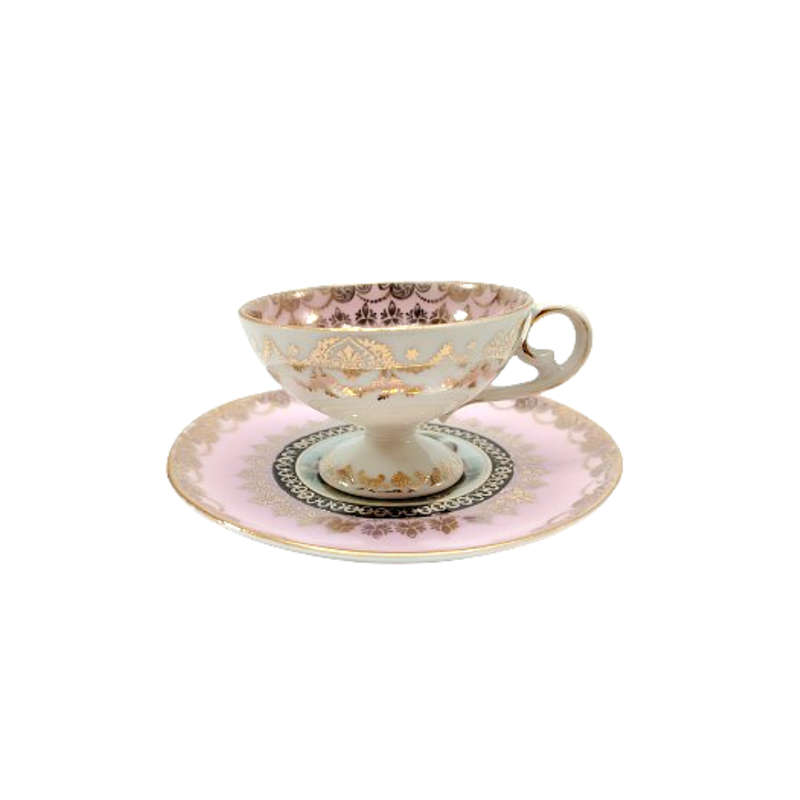 Antique Erdmann Schlegelmilch Pedestal Demitasse Cup and Saucer