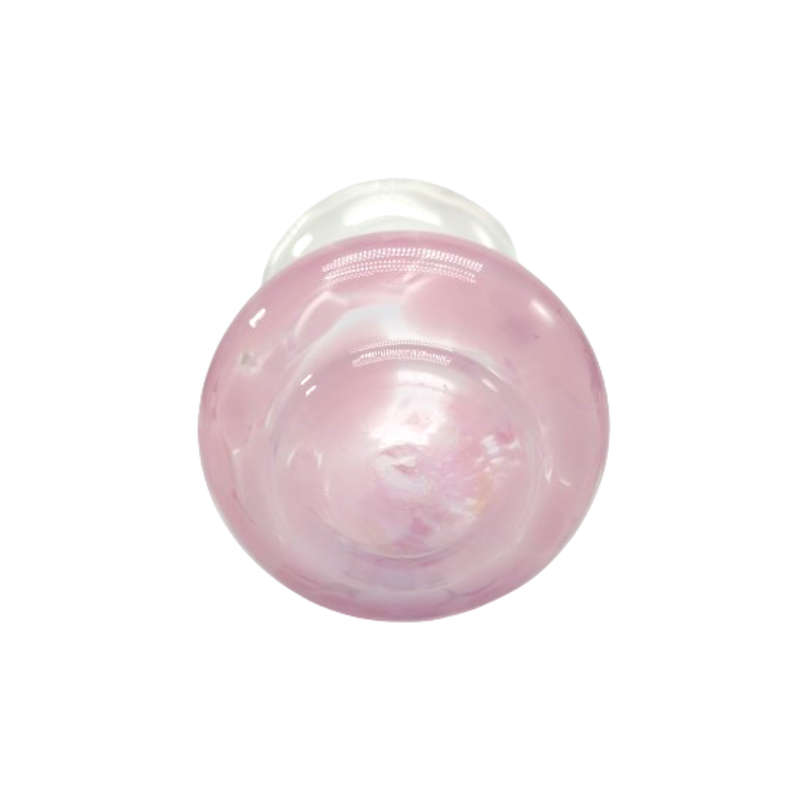 Opaque White and Pink Mottled Glass Vase