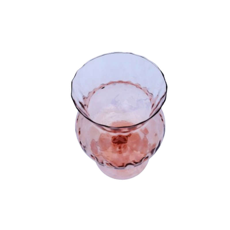 Mid-Century Italian Optic Pink Glass Stem Vase, probably Empoli Italy