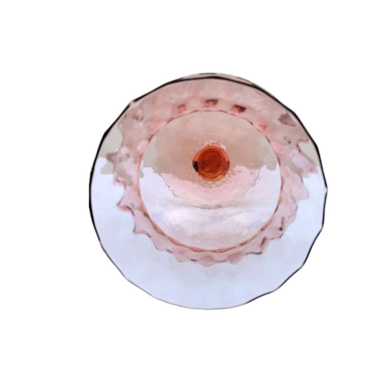Mid-Century Italian Optic Pink Glass Stem Vase, probably Empoli Italy