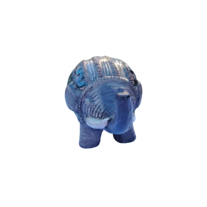 Large Green Grey Pottery Decorative Elephant