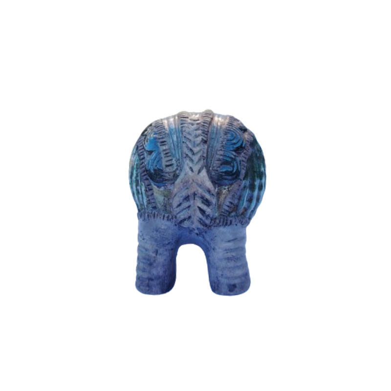 Large Green Grey Pottery Decorative Elephant
