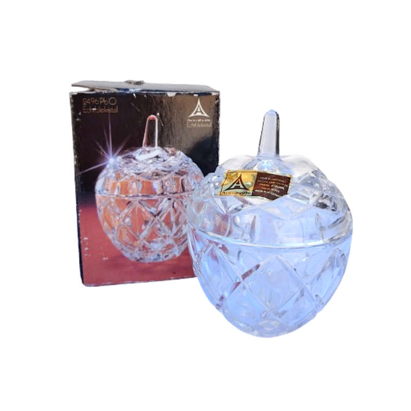 Royal Crystal Rock RCR 24% Crystal Apple Sugar Bowl with Lid