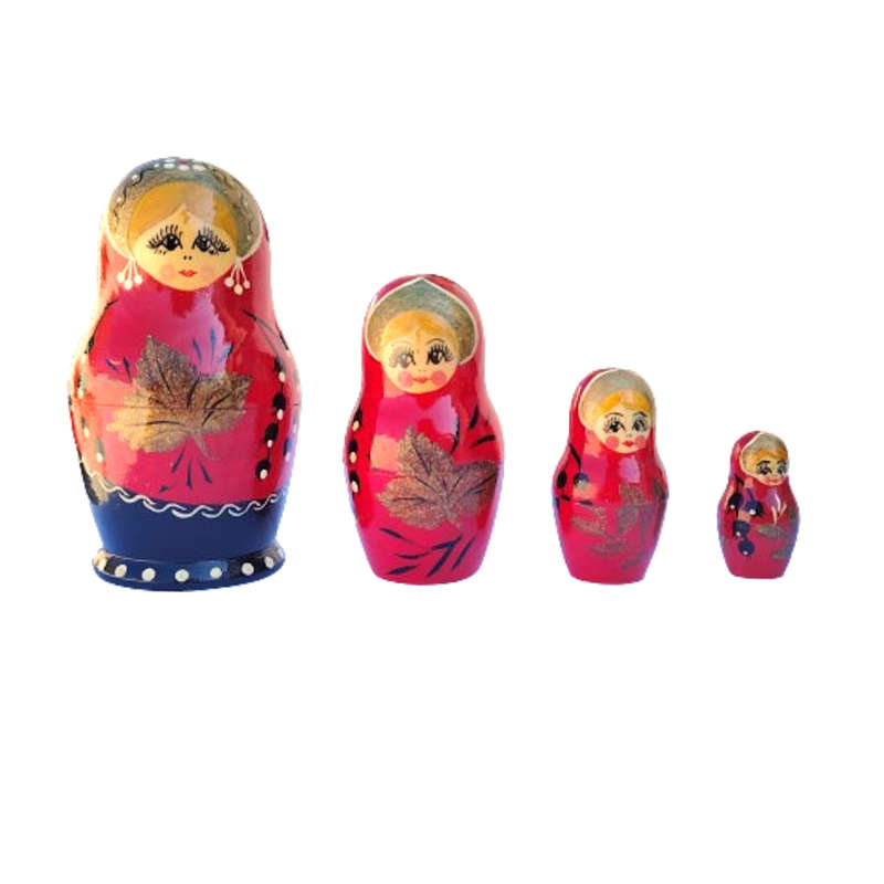 Russian Wooden Red Doll Set