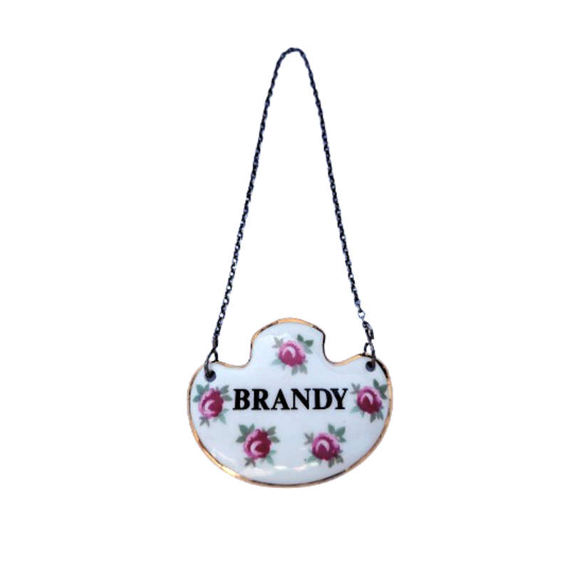 Royal Adderly Brandy Decanter Label Floral