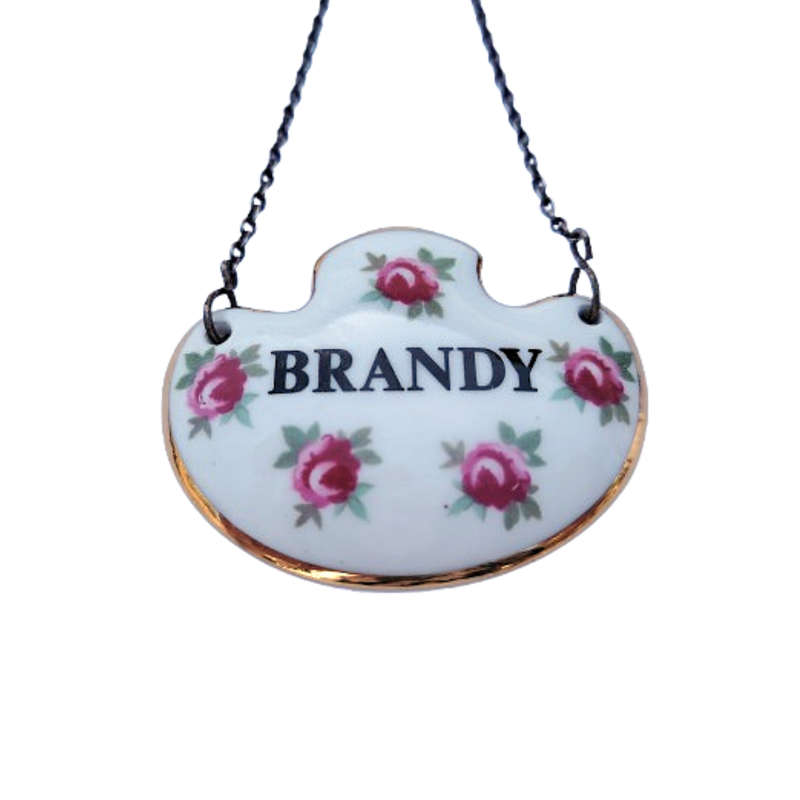 Royal Adderly Brandy Decanter Label Floral