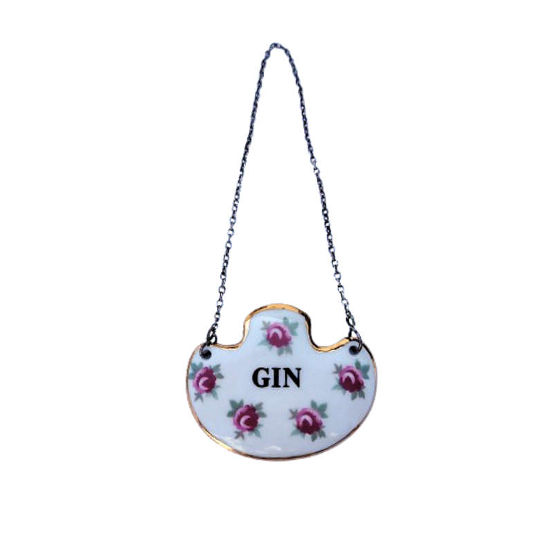 Royal Adderly Brandy Decanter Label Floral