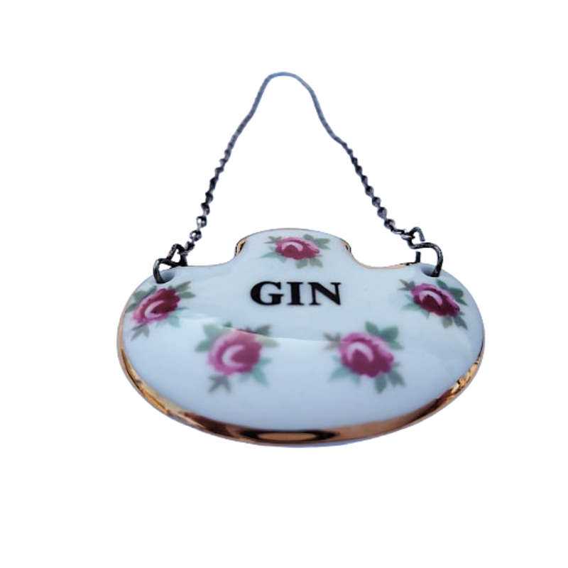 Royal Adderly Brandy Decanter Label Floral
