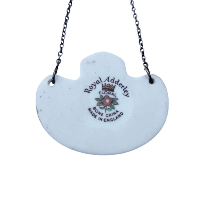 Royal Adderly Brandy Decanter Label Floral