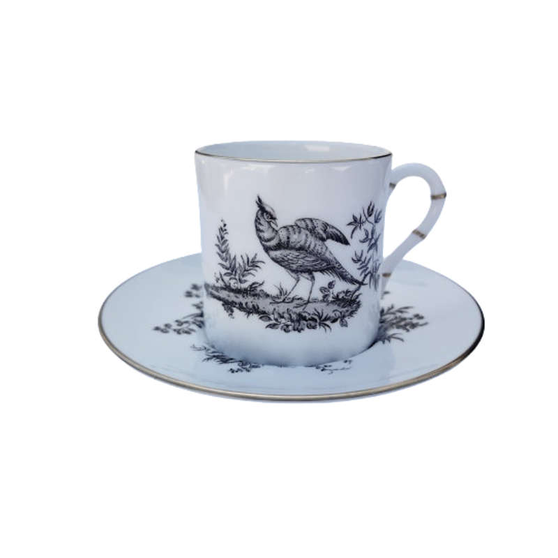 Royal Worcester Black Pheasant Bone China Teacup and Saucer
