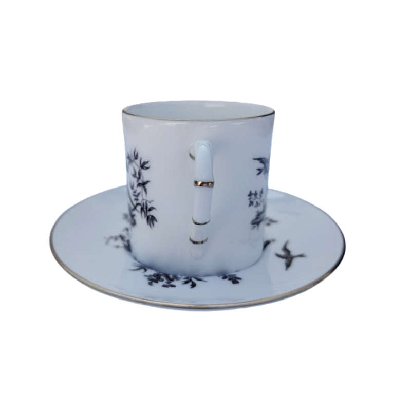 Royal Worcester Black Pheasant Bone China Teacup and Saucer