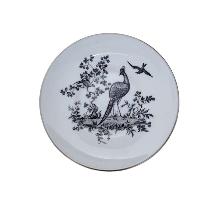 Royal Worcester Black Pheasant Bone China Teacup and Saucer