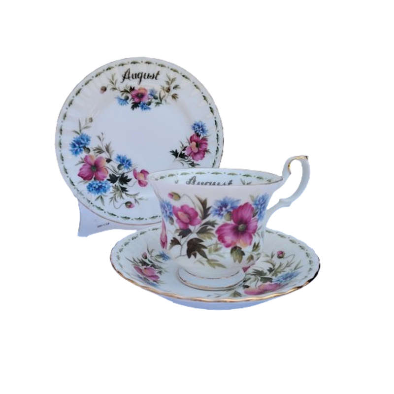 Royal Albert's Flower of the Month Poppy August Trio