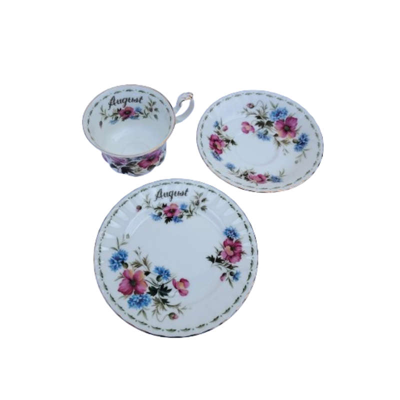 Royal Albert's Flower of the Month Poppy August Trio