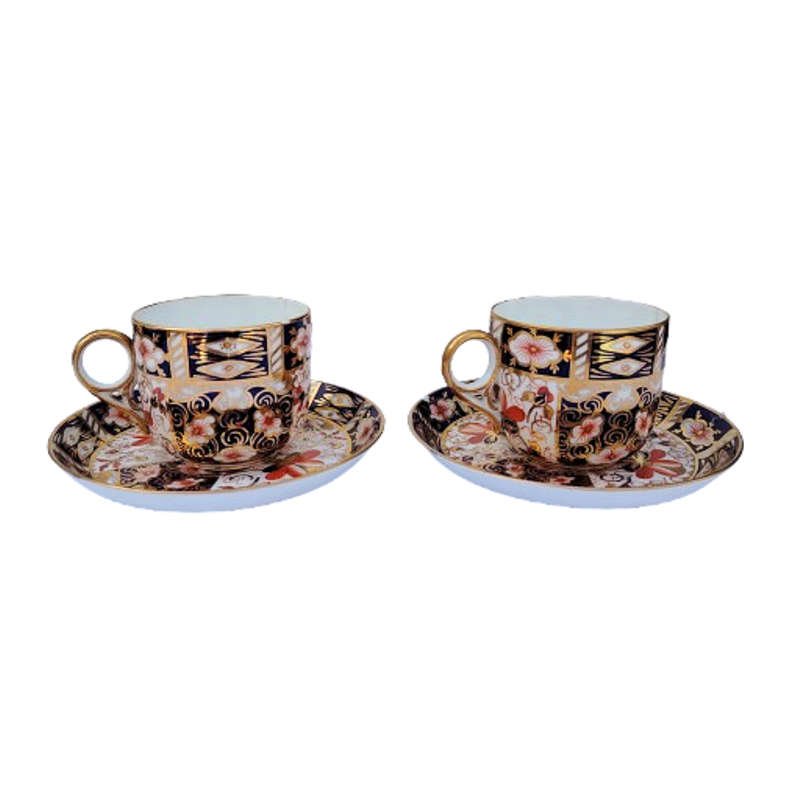 Royal Crown Derby Antique Imari 2451 Espresso Set Duo x 2