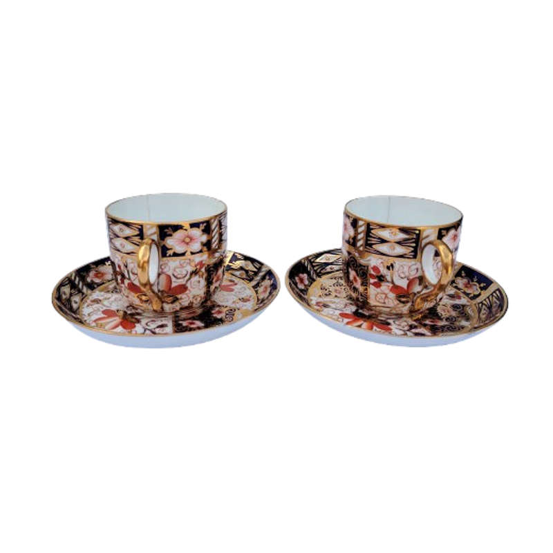 Royal Crown Derby Antique Imari 2451 Espresso Set Duo x 2
