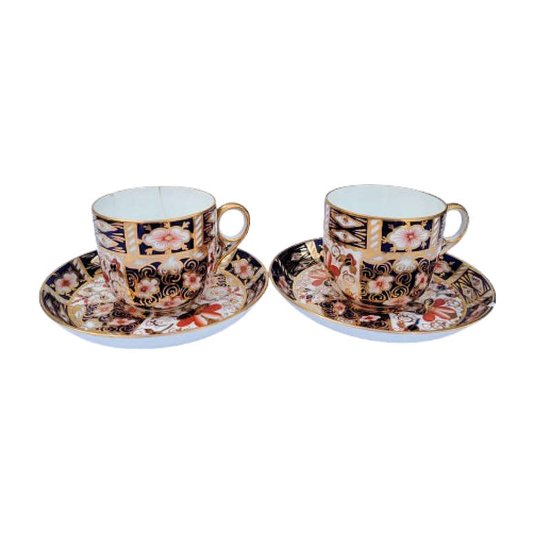 Royal Crown Derby Antique Imari 2451 Espresso Set Duo x 2