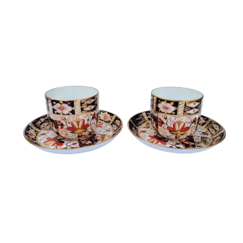 Royal Crown Derby Antique Imari 2451 Espresso Set Duo x 2