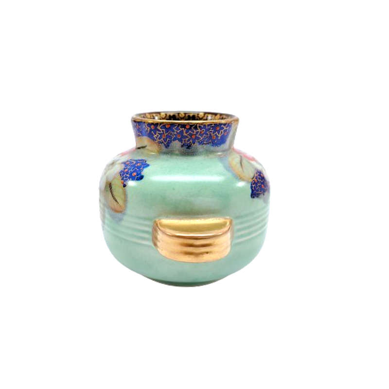 Royal Crown Devon Fielding`s Vase with Enameled Floral Detail