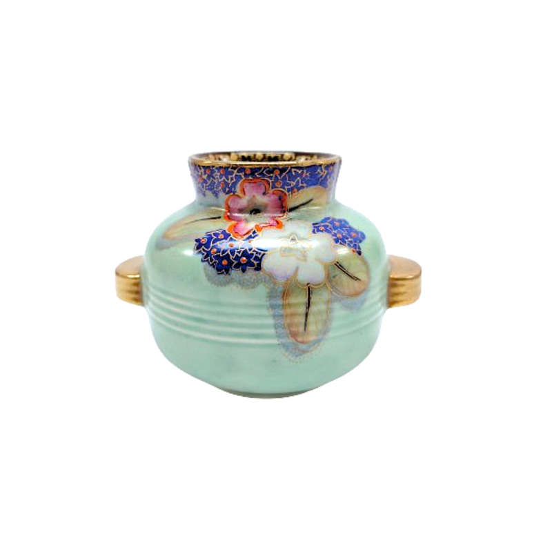Royal Crown Devon Fielding`s Vase with Enameled Floral Detail