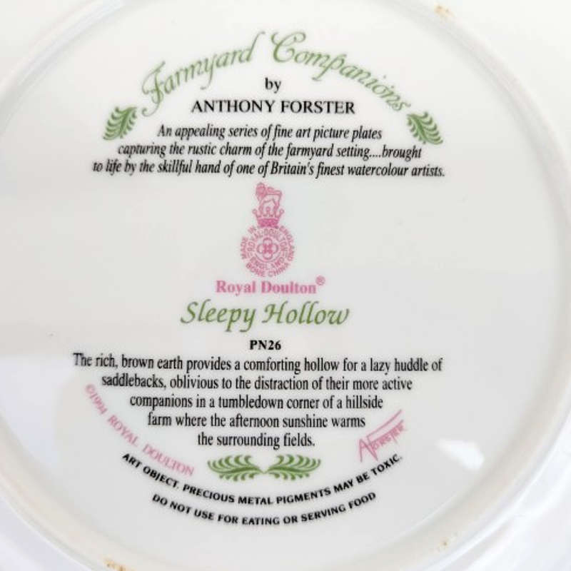 Royal Doulton ceramic Wall Plate Farmyard Companions