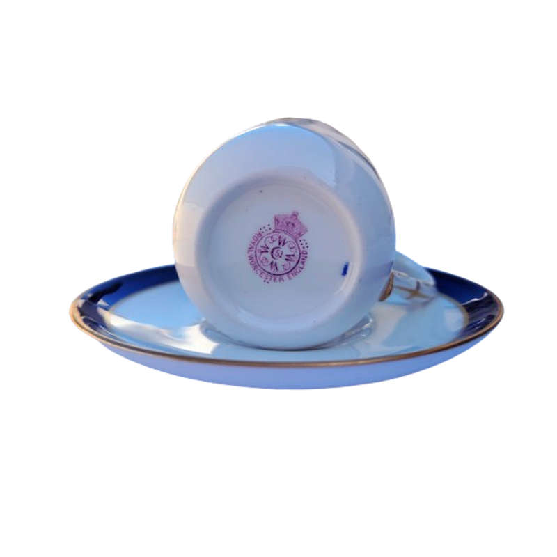 Royal Worcester Demitasse Cup and Saucer Duo