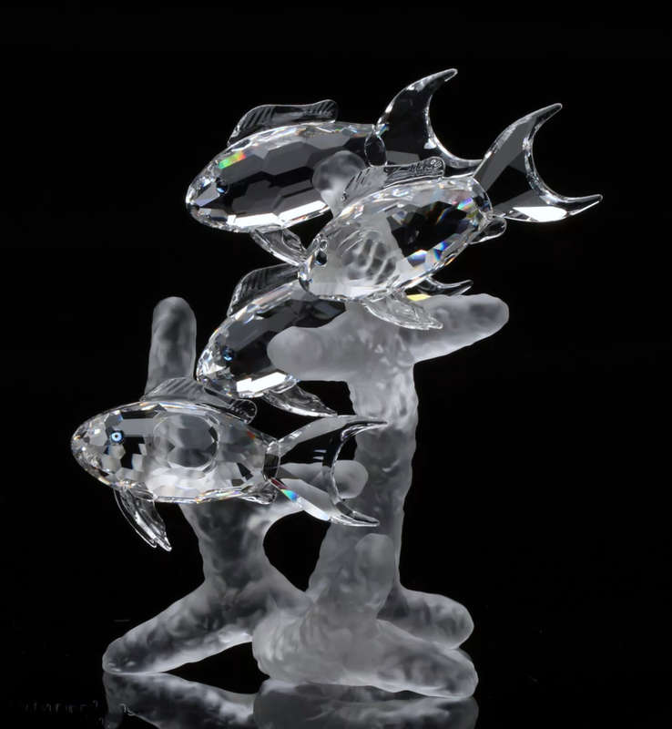 Swarovski crystal school of fish part of the Aquatic Worlds