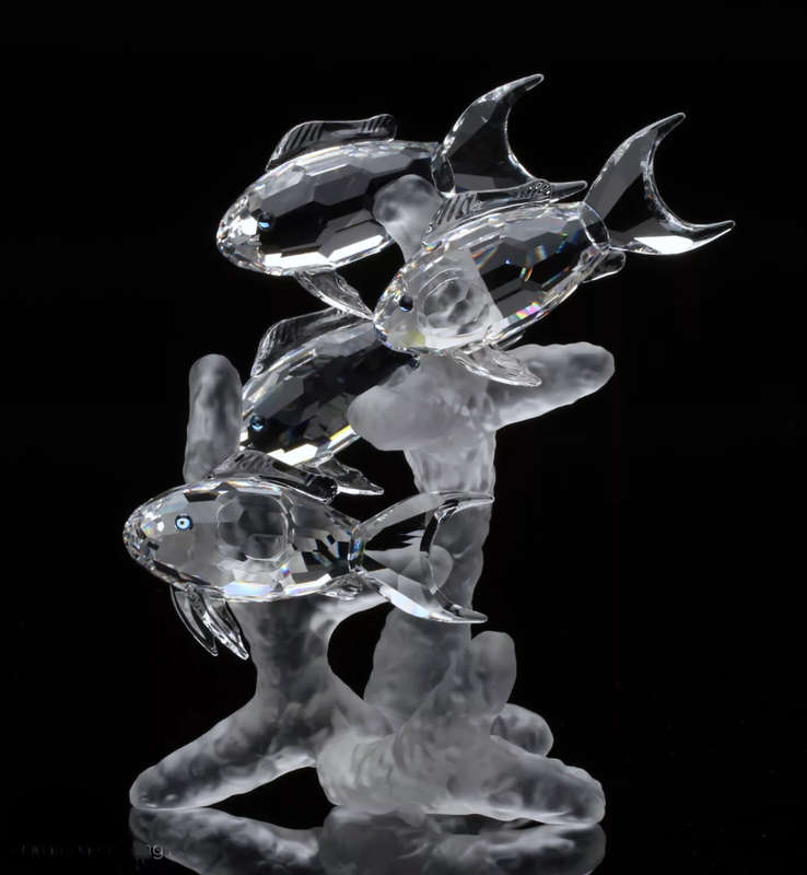 Swarovski crystal school of fish part of the Aquatic Worlds