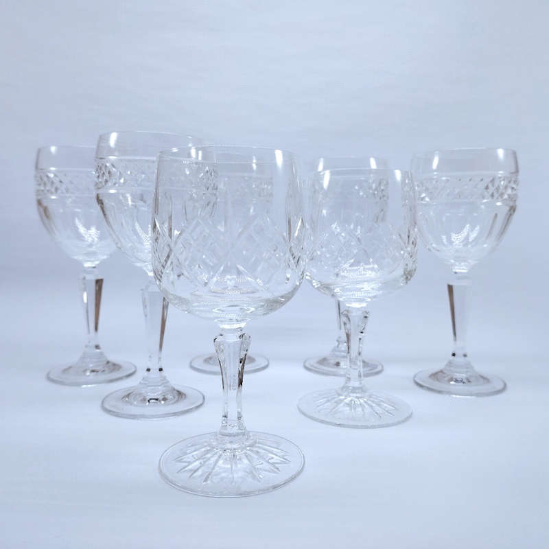 Beautiful Cut Glass Crystal Ashley and other Wine Glasses
