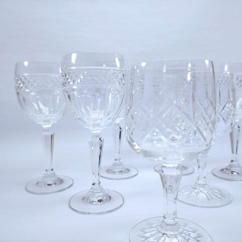 Beautiful Cut Glass Crystal Ashley and other Wine Glasses