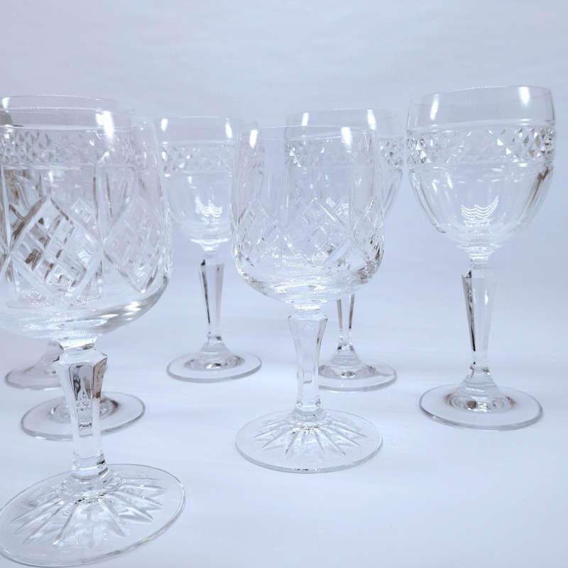 Beautiful Cut Glass Crystal Ashley and other Wine Glasses
