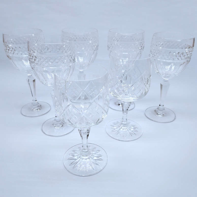 Beautiful Cut Glass Crystal Ashley and other Wine Glasses