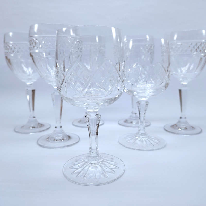 Beautiful Cut Glass Crystal Ashley and other Wine Glasses