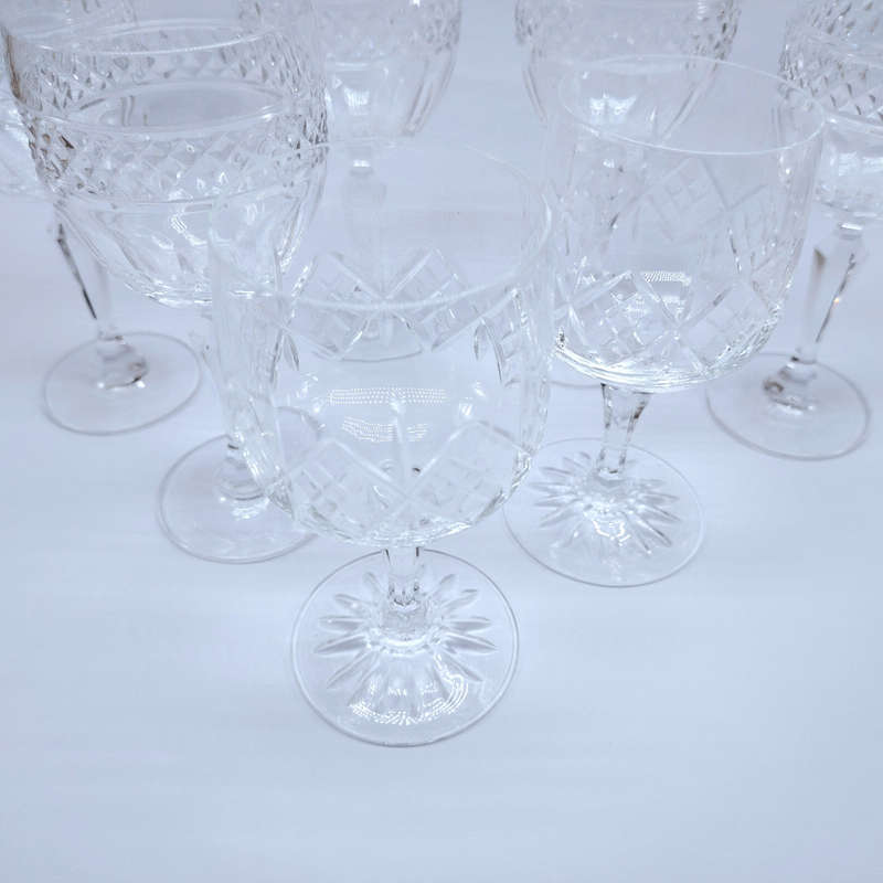 Beautiful Cut Glass Crystal Ashley and other Wine Glasses