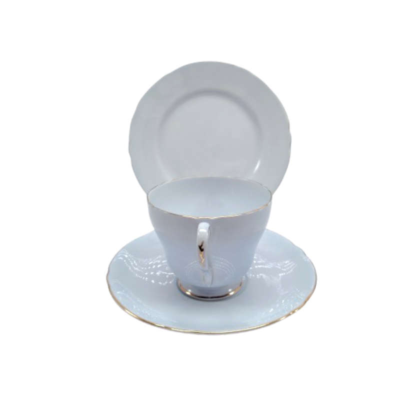 Shelley Pastel Blue Trio Cup Saucer and Plate