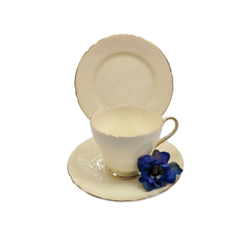 Shelley Pastel Pale Yellow Trio Cup Saucer and Plate