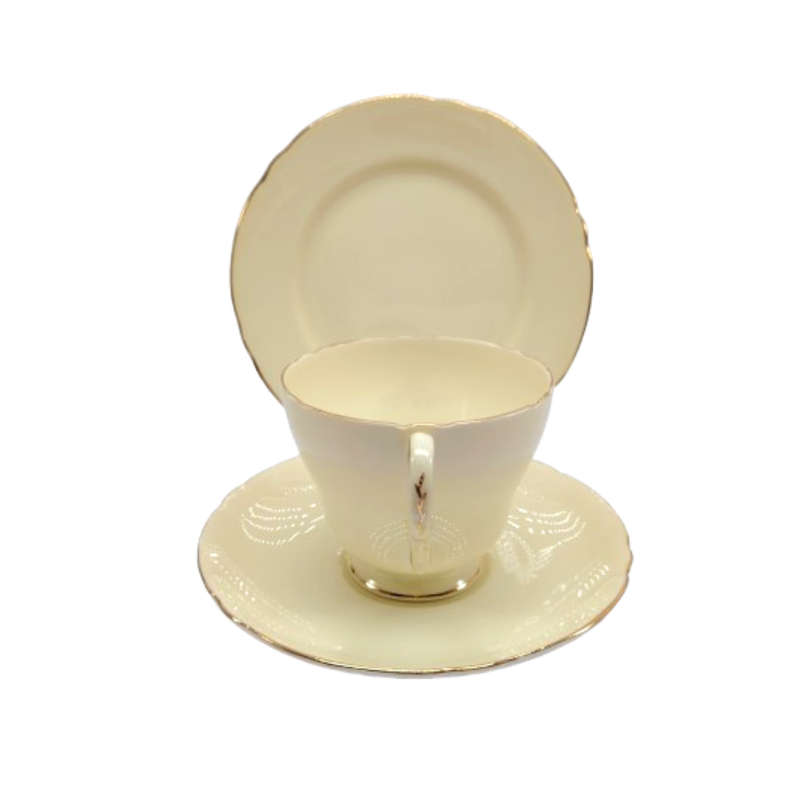 Shelley Pastel Pale Yellow Trio Cup Saucer and Plate